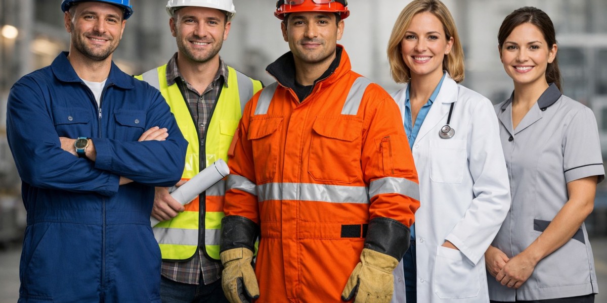 What are common industrial uniform types for different sectors?